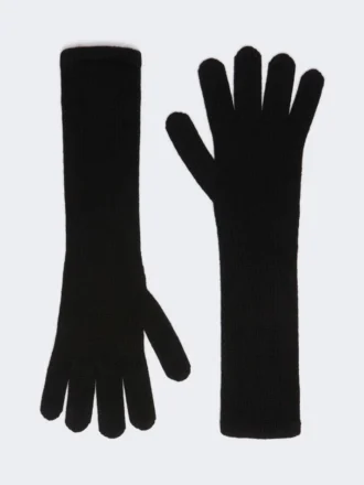 カシミア手袋、ブラック