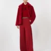 ウールとカシミアのスリムセーター、ダークレッド ウールとカシミアのスリムセーター、ダークレッド