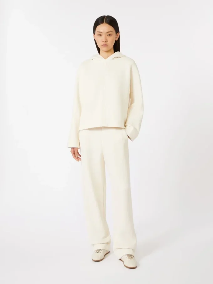 コットンフリースのパンツ、アイボリー コットンフリースのパンツ、アイボリー