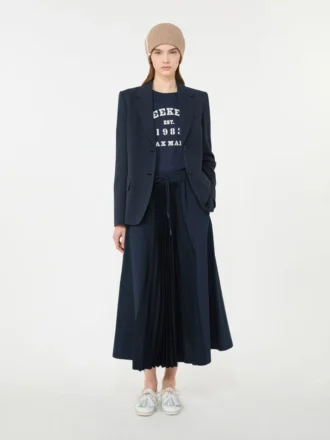 グラフィックプリント入りコットンTシャツ、ネイビー