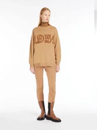 ウール＆カシミヤのセーター、キャメル