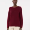 ウール＆カシミヤ混紡セーター、ラズベリー
