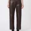 ナッパレザーのパンツ、ダークブラウン ナッパレザーのパンツ、ダークブラウン
