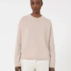 ボックスフィットのウール&カシミアセーター、パウダー ボックスフィットのウール&カシミアセーター、パウダー