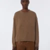 ボックスシルエットのウール&カシミアセーター、マッド ボックスシルエットのウール&カシミアセーター、マッド
