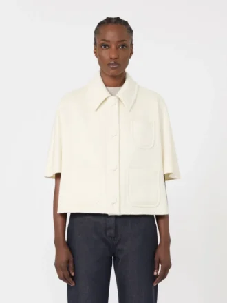 軽量カシミアケープ、ホワイト