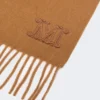 モノグラム刺繍入りカシミアストール、タバコ色 モノグラム刺繍入りカシミアストール、タバコ色