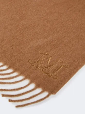 モノグラム刺繍入りキャメルストール、キャメル