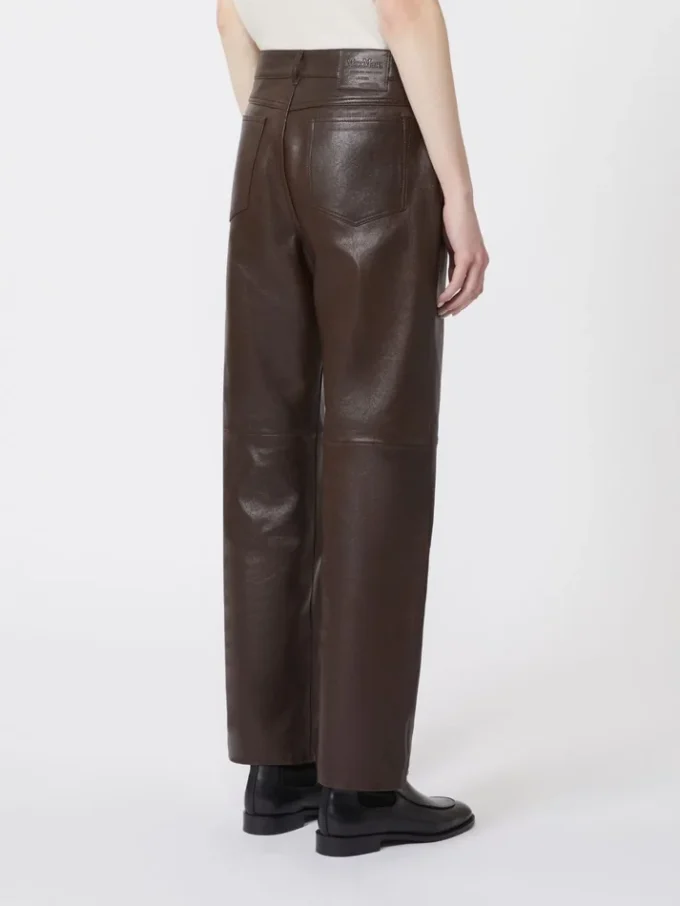 ナッパレザーのパンツ、ダークブラウン ナッパレザーのパンツ、ダークブラウン