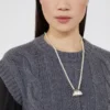 パステッチーノ・バッグ型ペンダントネックレス、オプティカルホワイト パステッチーノ・バッグ型ペンダントネックレス、オプティカルホワイト
