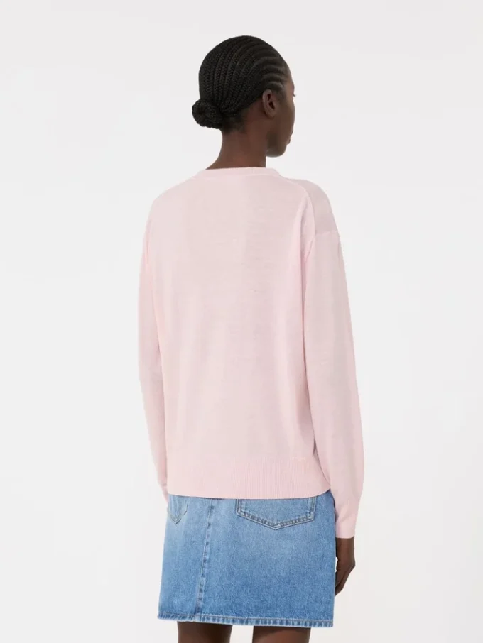 ウール&カシミアのベーシックセーター、ピンク ウール&カシミアのベーシックセーター、ピンク