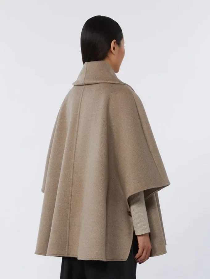 スカーフディテールのカシミアケープ、タウニーブロンズブラウン スカーフディテールのカシミアケープ、タウニーブロンズブラウン