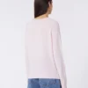 カシミヤのクルーネックセーター、ピンク