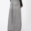 オーバーサイズのブラックデニムパンツ、ブラック オーバーサイズのブラックデニムパンツ、ブラック