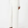 ワイドフィットのコットン&リネンパンツ、ホワイト ワイドフィットのコットン&リネンパンツ、ホワイト
