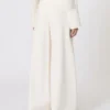 スカバジャージー素材のパンツ、アイボリー
