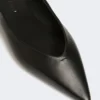 ナッパレザー製フラットスリングバック、ブラック ナッパレザー製フラットスリングバック、ブラック
