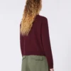 ウール＆カシミア カーディガン、ボルドー