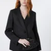 ウールとカシミヤ混紡のタートルネックセーター、ミディアムグレー ウールとカシミヤ混紡のタートルネックセーター、ミディアムグレー