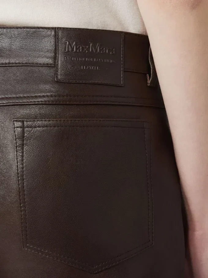 ナッパレザーのパンツ、ダークブラウン ナッパレザーのパンツ、ダークブラウン