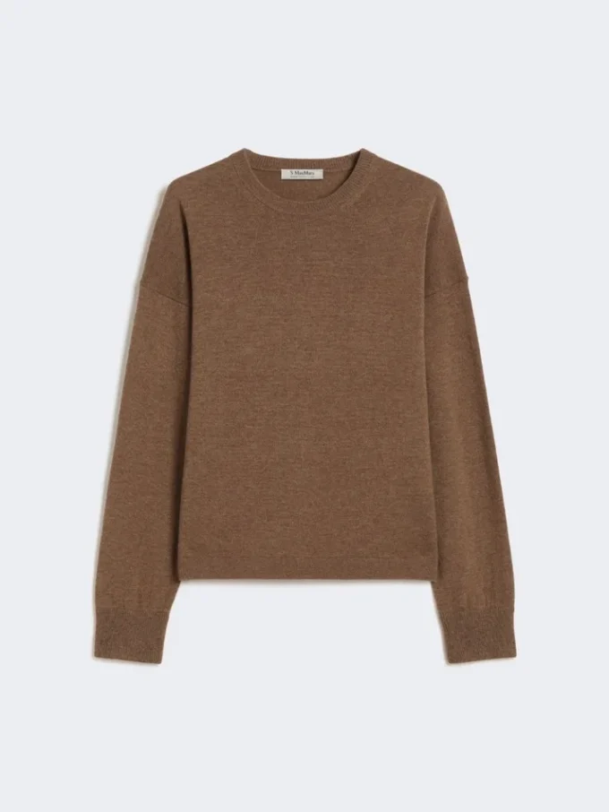 ボックスシルエットのウール&カシミアセーター、マッド ボックスシルエットのウール&カシミアセーター、マッド