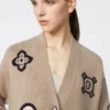 ロングウール&カシミアカーディガン、サンド ロングウール&カシミアカーディガン、サンド