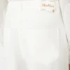 ワイドフィットのコットン&リネンパンツ、ホワイト ワイドフィットのコットン&リネンパンツ、ホワイト