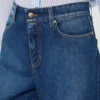 デニムバギージーンズ、ネイビー デニムバギージーンズ、ネイビー