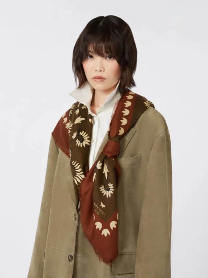 ウール＆シルクストール、キャラメル