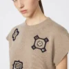 ウール&カシミアのクロップドセーター、サンド ウール&カシミアのクロップドセーター、サンド