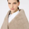 アルパカとカシミアのテディストール、モスグリーン アルパカとカシミアのテディストール、モスグリーン