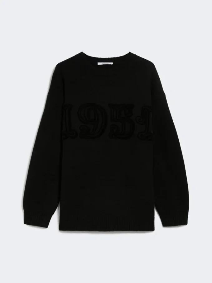 ウールとカシミアのセーター、ブラック ウールとカシミアのセーター、ブラック