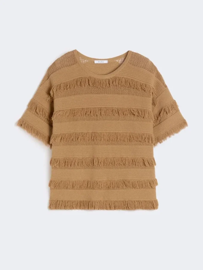 オーバーサイズの柄入りビスコースセーター、デザート オーバーサイズの柄入りビスコースセーター、デザート