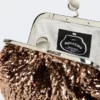 スパンコールをあしらったサテン製スモール・パスティッチーノ・バッグ、ピンク スパンコールをあしらったサテン製スモール・パスティッチーノ・バッグ、ピンク