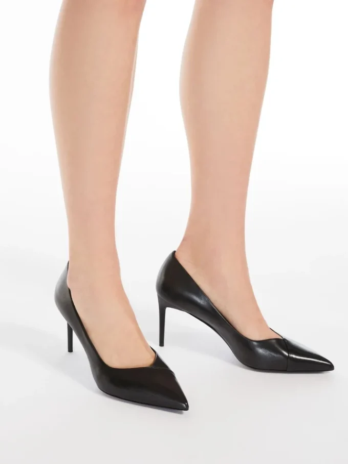 ナッパレザー製パンプス、ブラック