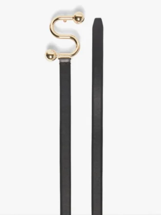 Sportmax モノグラム バックル付きベルト、ブラック