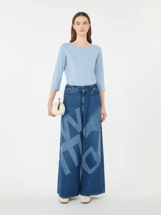 ストレッチコットンTシャツ、ライトブルー
