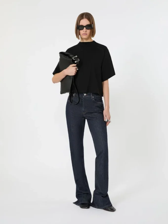 コットンTシャツ、ブラック コットンTシャツ、ブラック