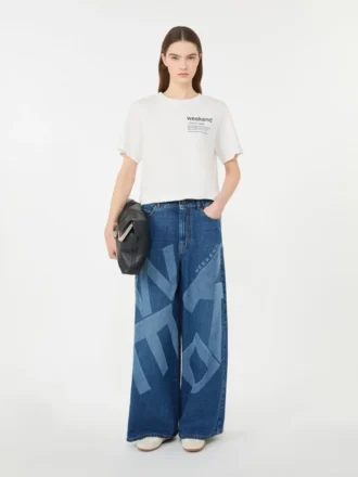 グラフィックプリント入りコットンTシャツ、ホワイト