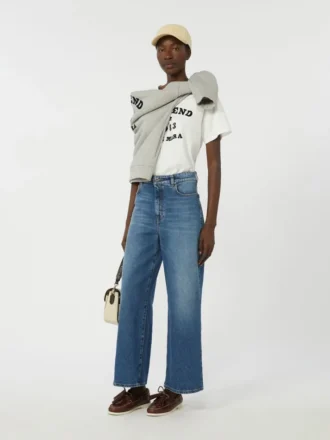 グラフィックプリント入りコットンTシャツ、ホワイト