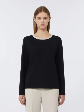 ベーシックなジャージーTシャツ、ブラック