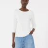 ストレッチコットンTシャツ、ホワイト ストレッチコットンTシャツ、ホワイト
