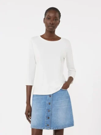 ストレッチコットンTシャツ、ホワイト