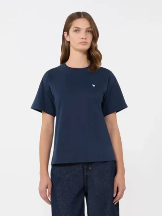 コットン製ベーシックTシャツ、ネイビー