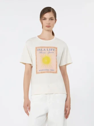 コットンジャージーTシャツ、エクリュ