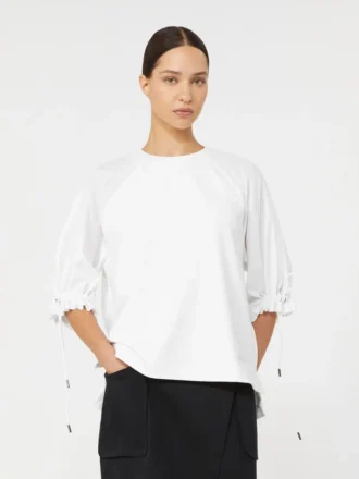 コットン混紡ジャージーTシャツ、オプティカルホワイト