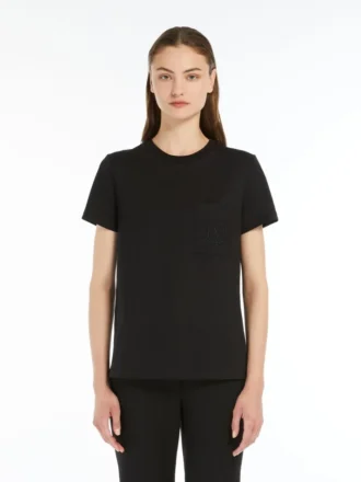 コットンジャージーTシャツ、ブラック