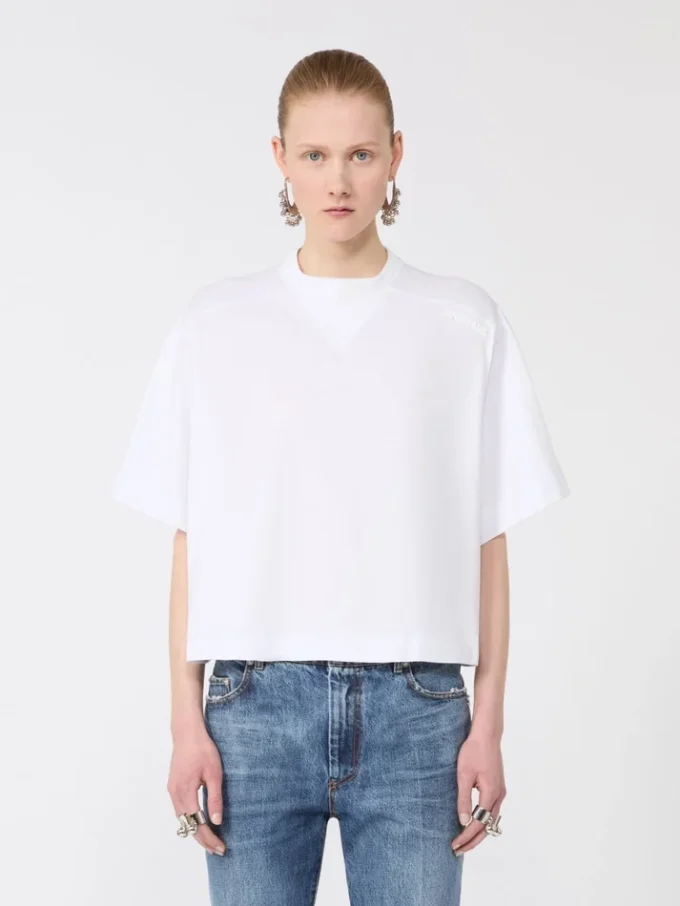 コットンTシャツ、オプティカルホワイト コットンTシャツ、オプティカルホワイト