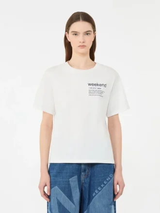 グラフィックプリント入りコットンTシャツ、ホワイト