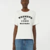 グラフィックプリント入りコットンTシャツ、ホワイト グラフィックプリント入りコットンTシャツ、ホワイト